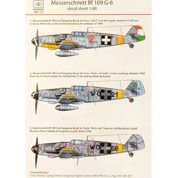Plastikový model 1/48 Decal Messerschmitt Bf 109G-6 (3x camo)