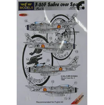 Plastikový model 1/72 Decals F-86F Sabre over Spain Part II. (FUJI)