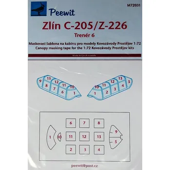 Plastikový model 1/72 Canopy mask Zlin C-205/Z-226 Trener 6 (KP)