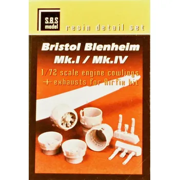 Plastikový model 1/72 Br.Blenheim Mk.I/IV engine cowlings&exhausts