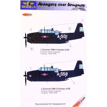Plastikový model 1/72 Decals Grumman TBF Avenger over Uruguay Pt.2