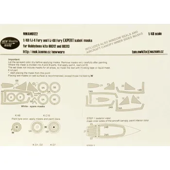 Pleťová maska 1/48 Mask FJ-4/FJ-4B Fury EXPERT (HOBBYB 80312/3)