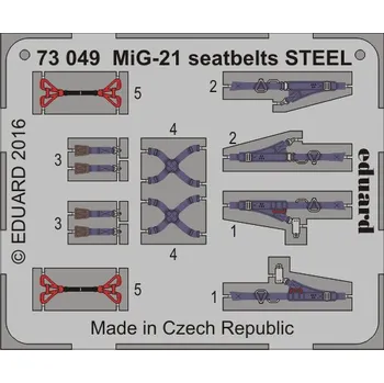 Volný čas SET 1/72 MiG-21 seatbelts STEEL