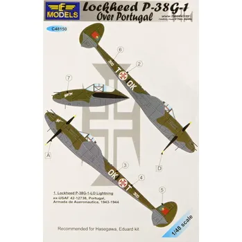 Plastikový model 1/48 Decals Lockheed P-38G-1 over Portugal (EDU)