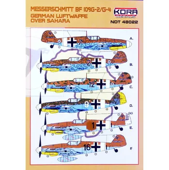 Plastikový model 1/48 Decals Bf 109G-2/G-4 Luftwaffe over Sahara