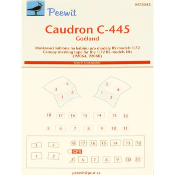 Plastikový model 1/72 Canopy mask Caudron C-445 (RS MODEL)
