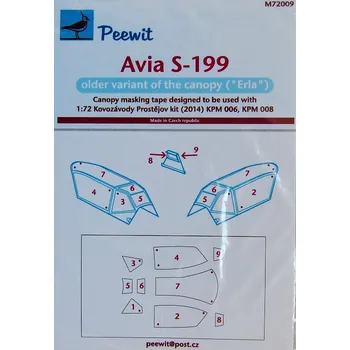 Plastikový model 1/72 Canopy mask Avia S-199 (KOVOZAVODY PR.)