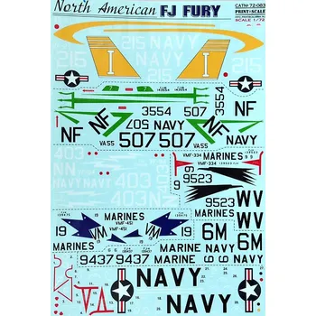 Plastikový model 1/72 North American FJ FURY (wet decals)