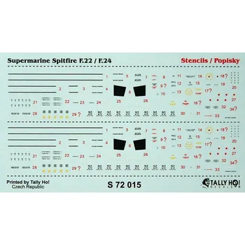 Plastikový model 1/72 Supermarine Spitfire F.22/F.24 Stencils