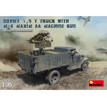 Plastikový model 1/35 Soviet 1,5t Truck w/ M-4 Maxim AA Machine Gun