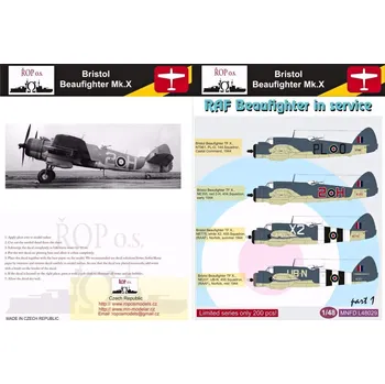 Plastikový model 1/48 Decals Br.Beaufighter Mk.X RAF part 1