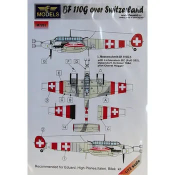 Plastikový model 1/72 Mask Bf 110G over Switzerland (EDU/ITA)