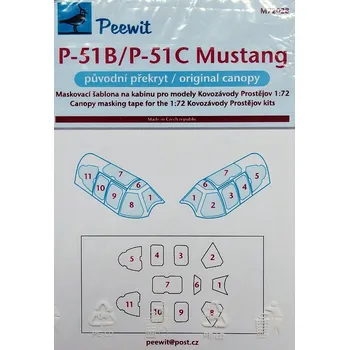 Plastikový model 1/72 Canopy mask P-51B/C/Mustang Mk.III (KP)