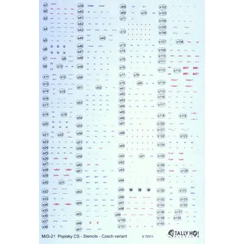 Plastikový model 1/72 MiG-21 CS Stencil Data