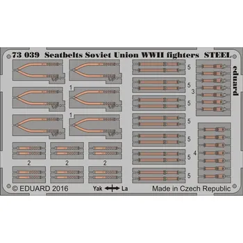 Volný čas SET 1/72 Seatbelts Sov.Union WWII fighters STEEL