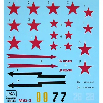 Plastikový model 1/48 Decal MiG-3 Part 2 (4x camo)