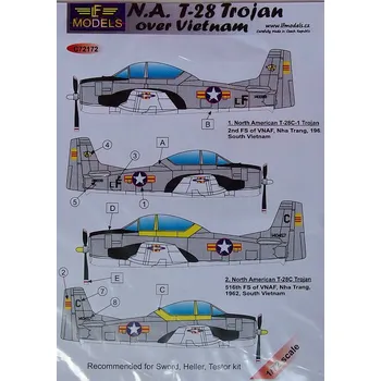 Plastikový model 1/72 Decals N.A. T-28 Trojan over Vietnam (SWORD)