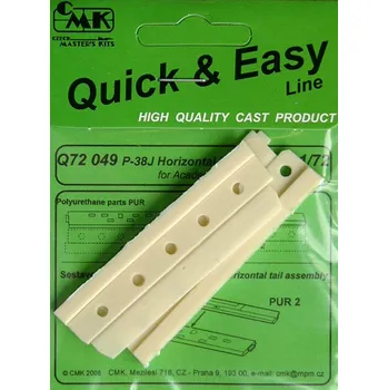 Plastikový model 1/72 P-38J Lightning Tail horizont.surfaces (ACAD)