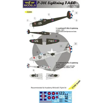 Plastikový model 1/144 Decals P-38L Lightning FAEC