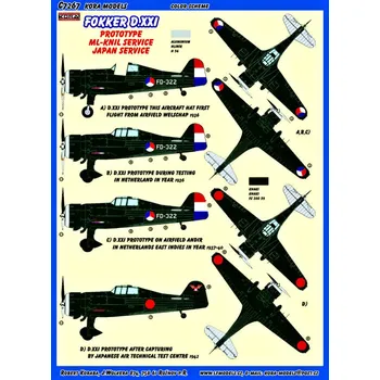 Plastikový model 1/72 Fokker D.XXI Conv.Set (Netherland, Japan)