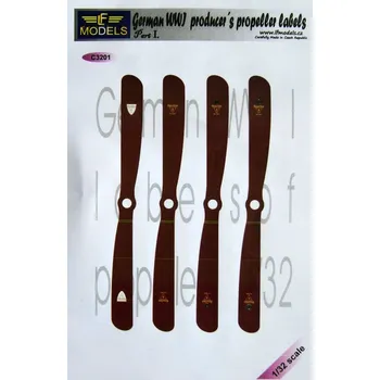 Plastikový model 1/32 Decals German WWI propeller labels - Part 1