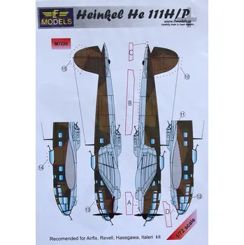 Plastikový model 1/72 Mask Heinkel He 111H/P (AIRF/REV/HAS)