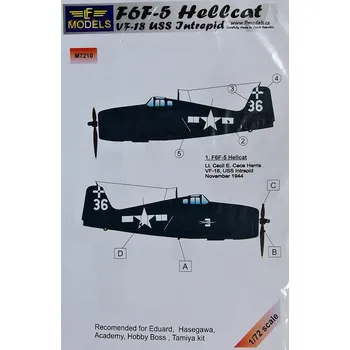 Plastikový model 1/72 Mask F6F-5 Hellcat VF-18 USS Intrepid
