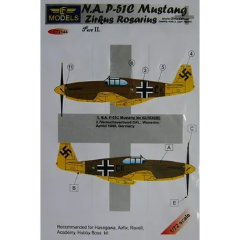 Plastikový model 1/72 Decals N.A. P-51C Zirkus Rosarius (HAS) Pt.2