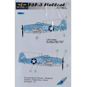 Plastikový model 1/48 Decals F6F-3 Hellcat