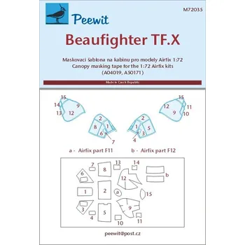 Plastikový model PEEWIT 1/72 Canopy mask Bristol Beaufighter TF.X (AIRFIX)