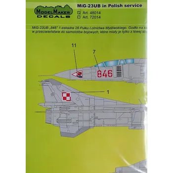 Plastikový model 1/48 Decal MiG-23 in Polish service