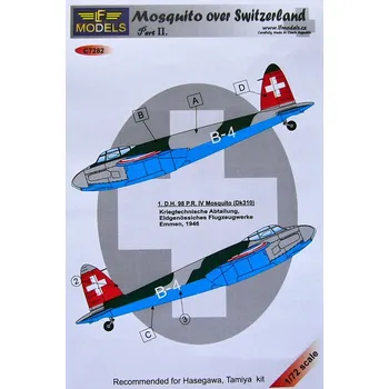 Plastikový model 1/72 Decals Mosquito over Switzerland Part II (HA)