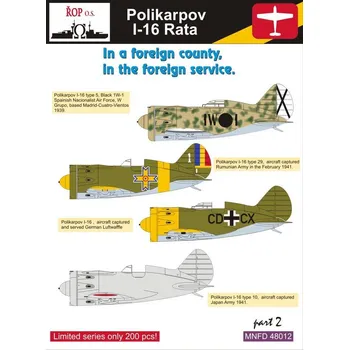 Plastikový model 1/48 Decals Polikarpov I-16 in foreign service