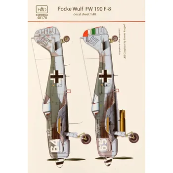 Plastikový model 1/48 Decal Focke Wulf Fw 190 F-8 (2x camo)