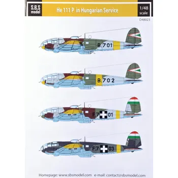 Plastikový model 1/48 Decal Heinkel He 111 P in Hungarian Service