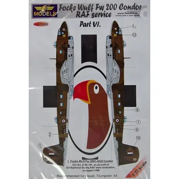 Plastikový model 1/72 Decals Focke Wulf Fw 200 Condor (REV) Vol VI