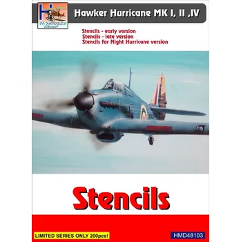 Plastikový model 1/48 Stencils Hawker Hurricane Mk.I, II, IV