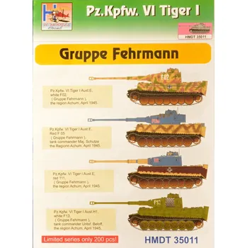 Plastikový model 1/35 Decals Pz.Kpfw.VI Tiger I Gruppe Fehrmann