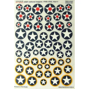 Plastikový model 1/48 VVS USAF Nat.Insignia 1940-1942 (dry decal)