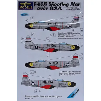 Plastikový model 1/48 Decals F-80B Shooting over USA (+mask)