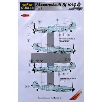 Plastikový model 1/72 Decals Messerschmitt Bf 109G-10 (REV) Part I.