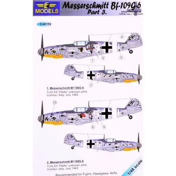 Plastikový model 1/48 Decals Messerschmitt Bf 109G-6 Comiso Pt.3
