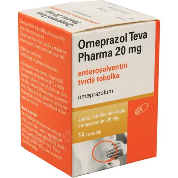 Lék proti pálení žáhy OmeprazoLl Teva Pharma 20 mg 14 tob.