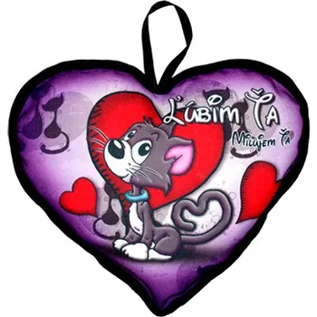 Polštář Polštář s kocourkem - malé srdíčko SK