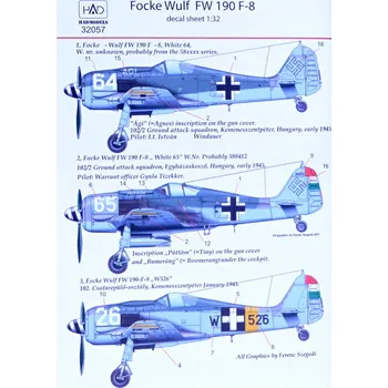 Plastikový model 1/32 Decal Focke Wulf Fw 190 F-8 (3x camo)