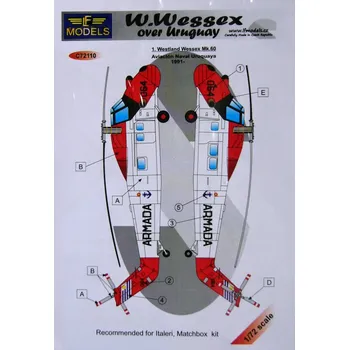 Plastikový model 1/72 Decals W.Wessex over Uruguay (ITAL/MATCH)