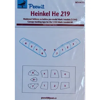 Plastikový model 1/144 Canopy mask Heinkel He 219 (MARK I MODELS)