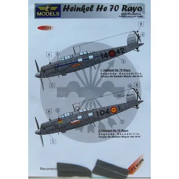 Plastikový model 1/72 Decals for Heinkel He 70 Rayo