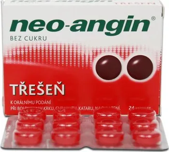 Lék na bolest v krku Neo-Angin bez cukru Třešeň 24 tbl.