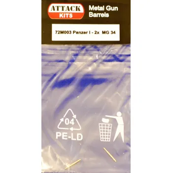 Plastikový model 1/72 Metal Gun Barrel Panzer I - 2x MG 34